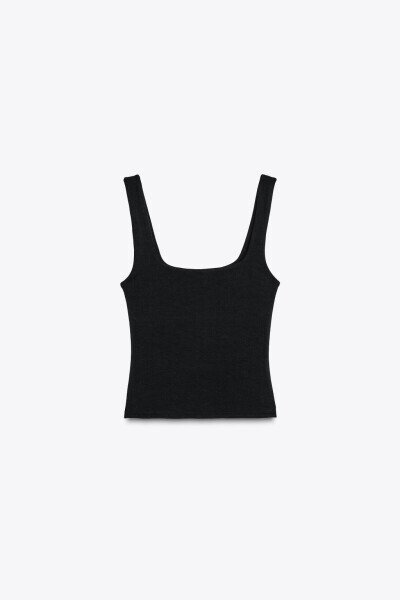 Wide Strap T-SHIRT-Black - 5