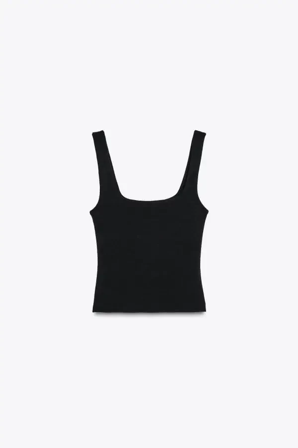 Wide Strap T-SHIRT-Black - 5