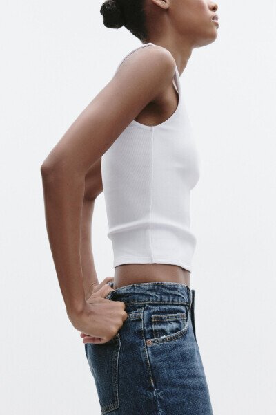 WIDE STRAP T-SHIRT-White - 4