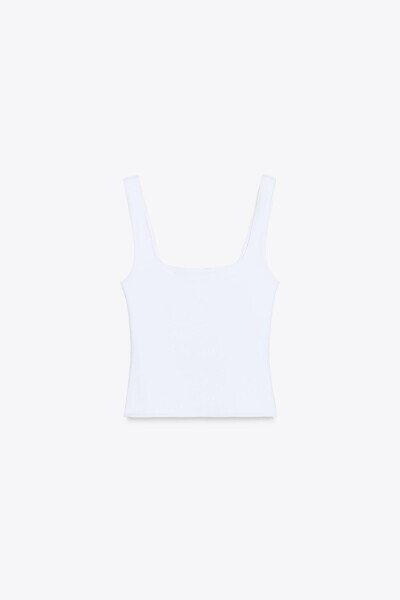 WIDE STRAP T-SHIRT-White - 5