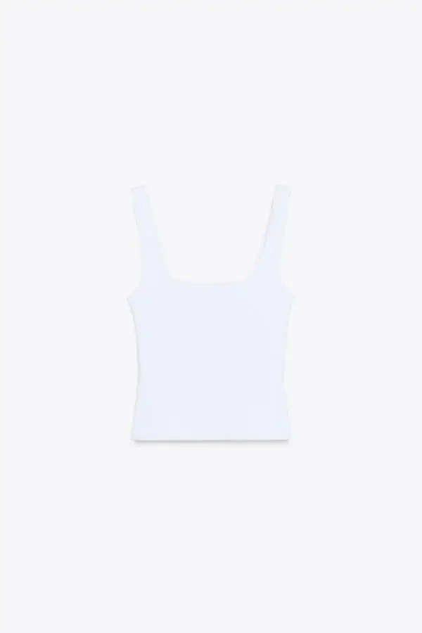 WIDE STRAP T-SHIRT-White - 5