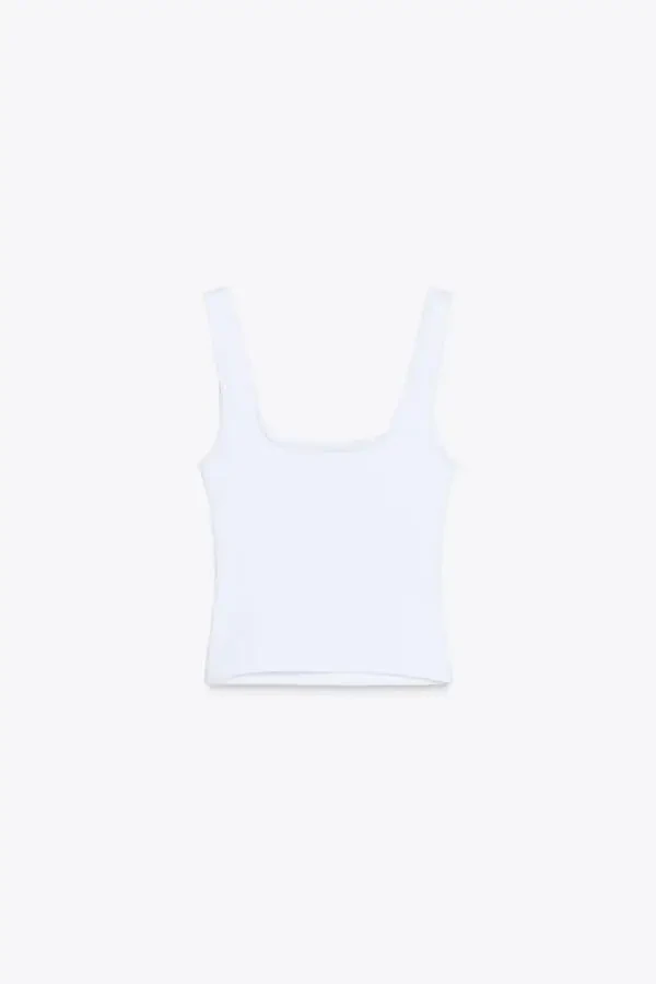 WIDE STRAP T-SHIRT-White - 6
