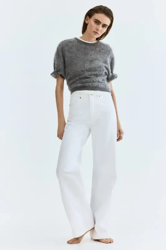 Wide Ultra High Jeans - Beyaz - 1