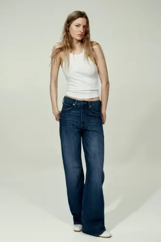Wide Ultra High Jeans - Koyu kot mavisi - 1