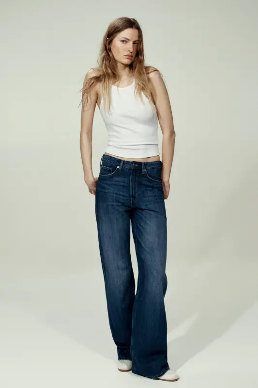 Wide Ultra High Jeans - Koyu kot mavisi - 1
