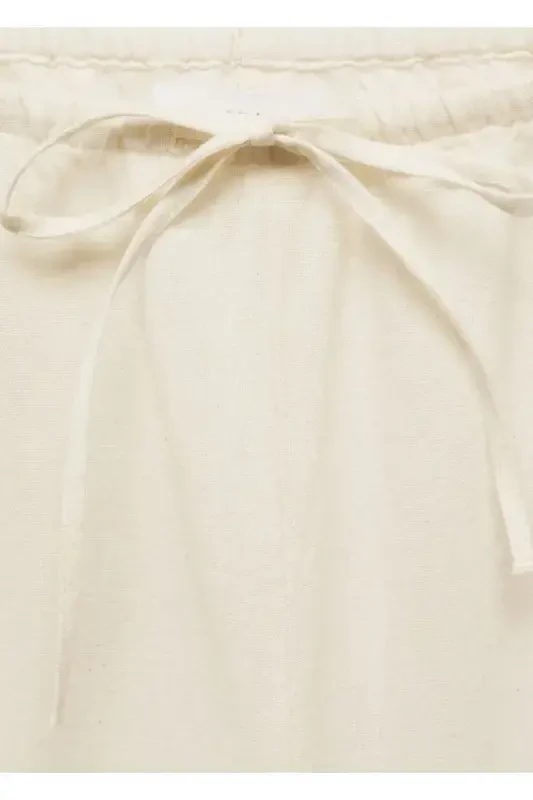 Wideleg linen pants-Sand Beige - 5