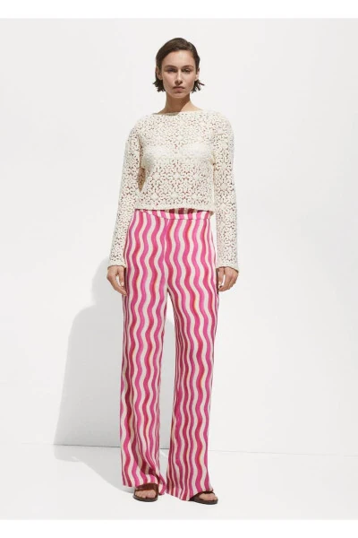 Wideleg patterned pants - 8