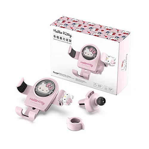 WIEEZN Cute Phone Mount for Car, Pink Cat Air Vent Clip Car Phone Holder Mount Fit for All Cell Phone, Pretty Car Accessories for Women and Girls - 3