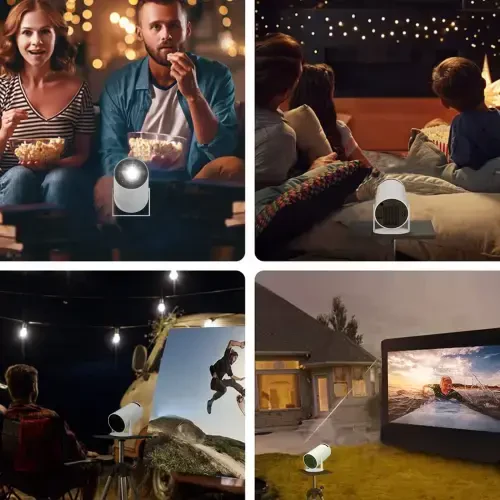 WiFi va Bluetooth xususiyatlariga ega Wallfire Mini Projectori, 180° Aylanish va Avtomatik Keystone, Full HD 1080P qo‘llab-quvvatlanadi, Ko‘chma Tashqi Projektor, Uy Video Projektori - 7