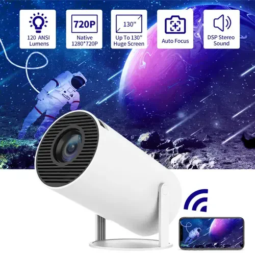 WiFi va Bluetooth xususiyatlariga ega Wallfire Mini Projectori, 180° Aylanish va Avtomatik Keystone, Full HD 1080P qo‘llab-quvvatlanadi, Ko‘chma Tashqi Projektor, Uy Video Projektori - 8