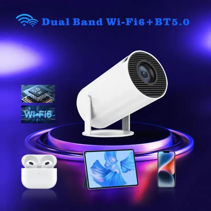 WiFi va Bluetoothli Proyektor 4K Mini Proyektor 1080P Full HD Uzoqdan Boshqariladigan Ekransiz Tashqi Kino Proektori - 4