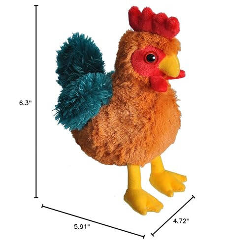 Wild Republic Rooster Plush, Stuffed Animal, Plush Toy, Gifts for Kids, Hug’Ems 7 inches - 2