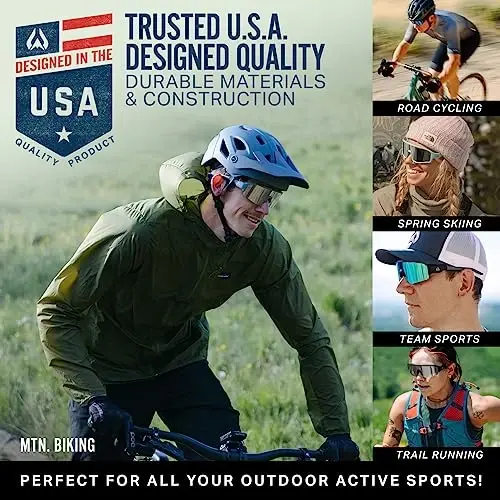 Wildhorn Radke MTB Cycling Glasses, UV400 Sports Ski Running Sunglasses for Women & Men, Baseball Glasses w/3 Swap Lenses - 6