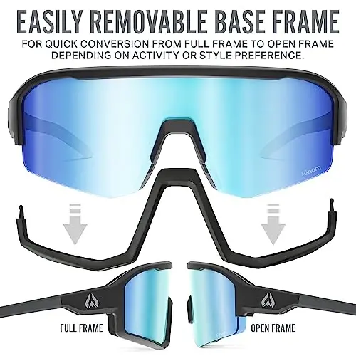 Wildhorn Radke MTB Cycling Glasses, UV400 Sports Ski Running Sunglasses for Women & Men, Baseball Glasses w/3 Swap Lenses - 3