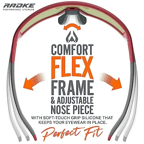 Wildhorn Radke MTB Cycling Glasses, UV400 Sports Ski Running Sunglasses for Women & Men, Baseball Glasses w/3 Swap Lenses - 5