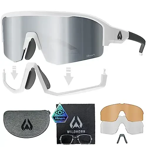 Wildhorn Radke MTB Cycling Glasses, UV400 Sports Ski Running Sunglasses for Women & Men, Baseball Glasses w/3 Swap Lenses - WILDHORN OUTFITTERS