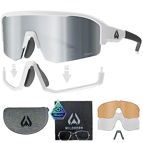 Wildhorn Radke MTB Bisiklet Gözlükleri, UV400 Spor Kayak Koşu Gözlükleri Kadın & Erkek, Beyzbol Gözlükleri 3 Değiştirilebilir Lensli - WILDHORN