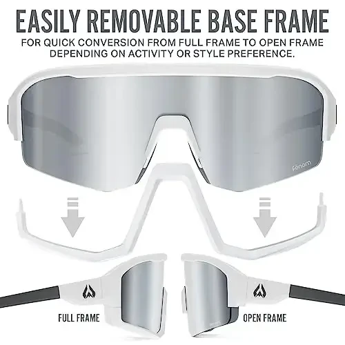 Wildhorn Radke MTB Cycling Glasses, UV400 Sports Ski Running Sunglasses for Women & Men, Baseball Glasses w/3 Swap Lenses - 3