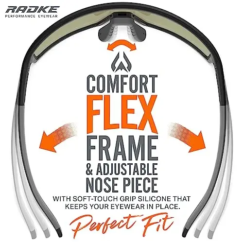 Wildhorn Radke MTB Cycling Glasses, UV400 Sports Ski Running Sunglasses for Women & Men, Baseball Glasses w/3 Swap Lenses - 5