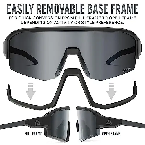 Wildhorn Radke MTB Cycling Glasses, UV400 Sports Ski Running Sunglasses for Women & Men, Baseball Glasses w/3 Swap Lenses - 3