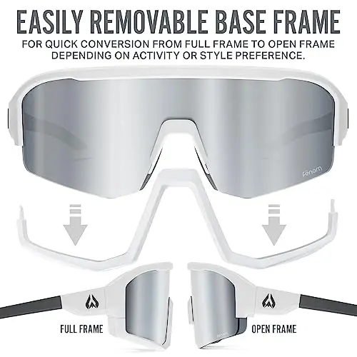 Wildhorn Radke MTB Cycling Glasses, UV400 Sports Ski Running Sunglasses for Women & Men, Baseball Glasses w/3 Swap Lenses - 3