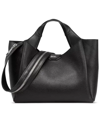 Willa Small Top Handle Satchel Bag - Black/silver - 1