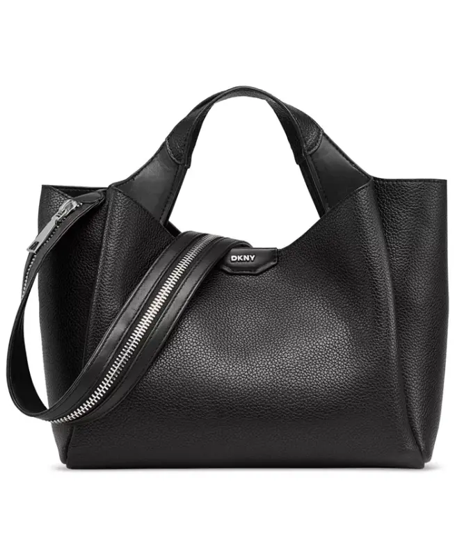 Willa Small Top Handle Satchel Bag - Black/silver - 1