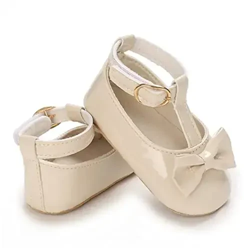 WILLFUN Baby Girls Mary Jane Flats Floral Princess Dress Crib Shoes Chaqaloqlar uchun To'rtdan birinchi yuruvchilar uchun sirpanmaydigan gul bosma malika ko'ylagi ko'ylak poyafzallari - 6