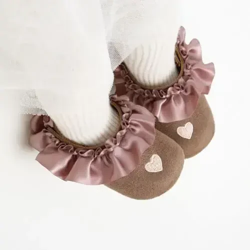 WILLFUN Baby Girls Mary Jane Flats Floral Princess Dress Crib Shoes Non-Slip for Toddler First Walkers - 3