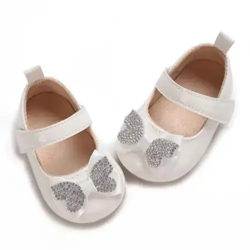 WILLFUN Baby Girls Mary Jane Flats Floral Princess Dress Crib Shoes Non-Slip for Toddler First Walkers - 6