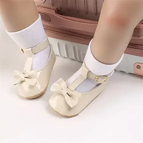 WILLFUN Baby Girls Mary Jane Flats Floral Princess Dress Crib Shoes Non-Slip for Toddler First Walkers - 3