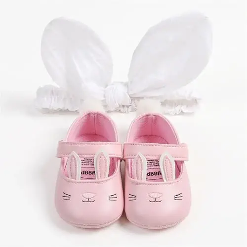 WILLFUN Baby Girls Mary Jane Flats Floral Princess Dress Crib Shoes Non-Slip for Toddler First Walkers - 2