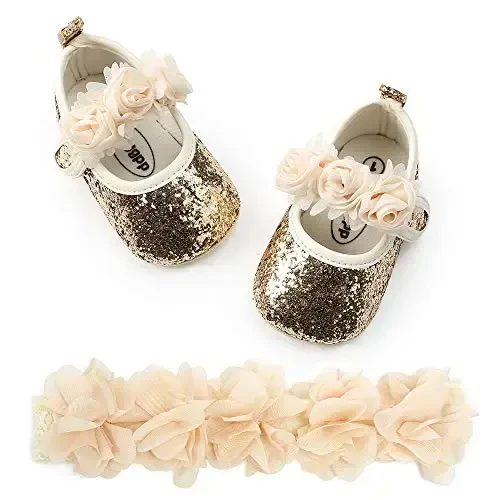 WILLFUN Baby Girls Mary Jane Flats Floral Princess Dress Crib Shoes Toddler İlk Yürüyüşçüler İçin Kaymaz - 5