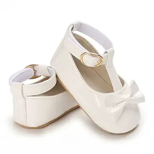 WILLFUN Baby Girls Mary Jane Flats Floral Princess Dress Crib Shoes Toddler uchun Sirpanmaydigan Birinchi Qadam O'yinchoqlar - 6