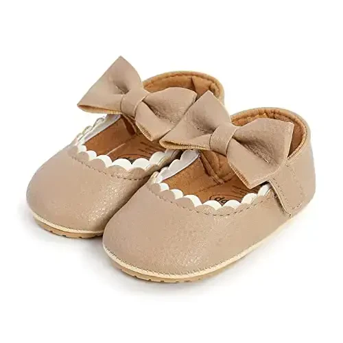 WILLFUN Baby Girls Mary Jane Flats Floral Princess Dress Crib Shoes Toddler uchun sirpanmaydigan birinchi qadam poyabzallari - 4