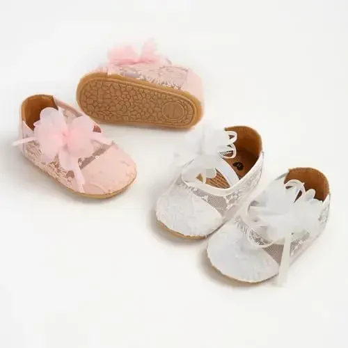 WILLFUN Baby Girls Mary Jane Flats Floral Princess Dress Crib Shoes Toddler uchun sirpanmaydigan birinchi qadam poyabzallari - WILLFUN (1)
