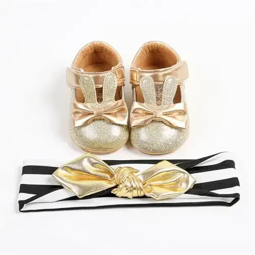 WILLFUN Baby Girls Mary Jane Flats Floral Princess Dress Crib Shoes Toddler uchun Sirpanmaydigan Birinchi Qadam Qo'yuvchilar - WILLFUN (1)