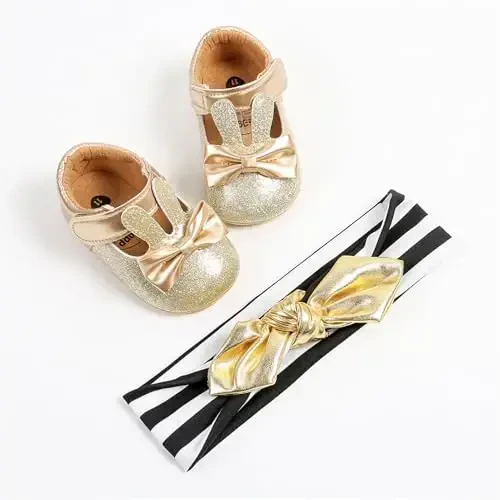 WILLFUN Baby Girls Mary Jane Flats Floral Princess Dress Crib Shoes Toddler uchun Sirpanmaydigan Birinchi Qadam Qo'yuvchilar - 3