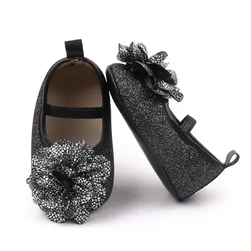 WILLFUN Baby Girls Mary Jane Flats Floral Princess Dress Crib Shoes Toddler uchun Sirpanmaydigan Birinchi Yuruvchilar uchun - 7