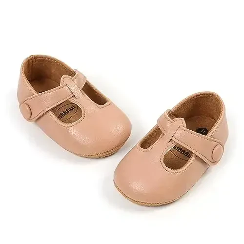WILLFUN Baby Girls Mary Jane Flats Floral Princess Dress Crib Shoes Toddler uchun Yiqilmaydigan Birinchi Qadam Olish Poyafzallari - 5