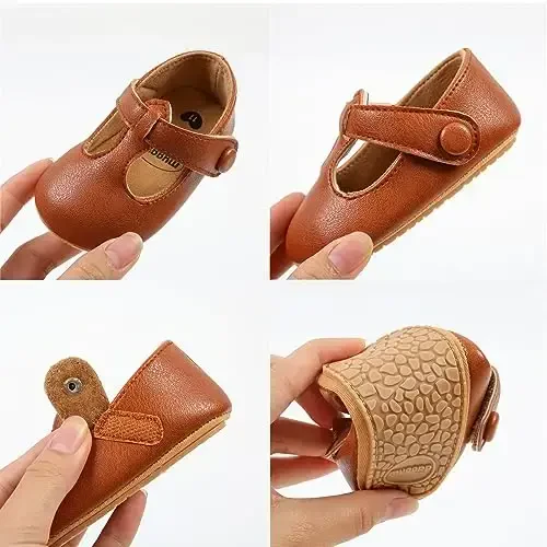 WILLFUN Baby Girls Mary Jane Flats Floral Princess Dress Crib Shoes Toddler uchun Yiqilmaydigan Birinchi Qadam Olish Poyafzallari - 7