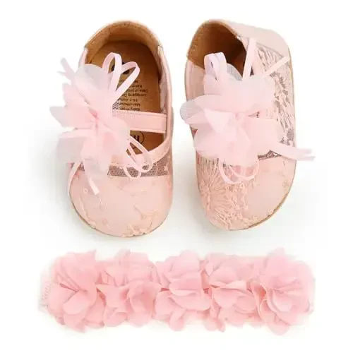 WILLFUN Baby Girls Mary Jane Flats Floral Princess Liboslari Beshik Poyabzallari Toy Bolalar uchun Sirpanmaydigan Birinchi Yuruvchilar 