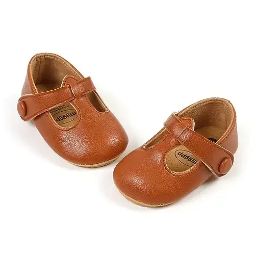 WILLFUN Baby Girls Mary Jane Flats Gul bosilgan malika ko'ylakli krovat poyafzallari Toy bolalar uchun sirpanmaydigan birinchi qadamlar - 5