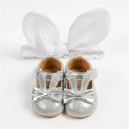 WILLFUN Baby Girls Mary Jane Flats Gul naqshli malika ko'ylagi To'shak poyafzallari Yürüyüşçüler üçün Kaymaz - 2