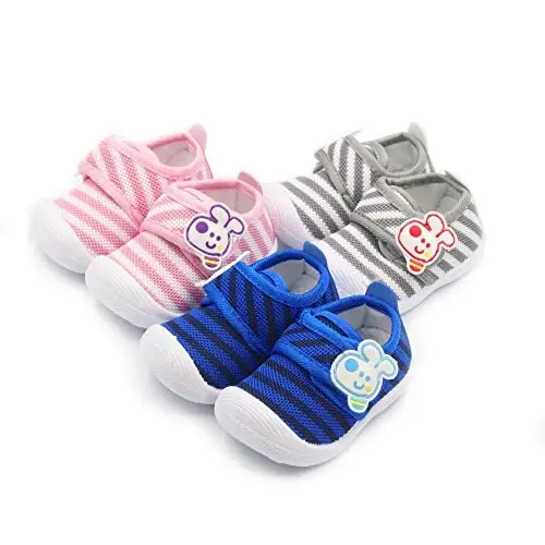 WILLFUN Toddler Squeaky Shoes Baby Boy Girl First-Walking Sneakers Infant Soft Sole Little Kid Trainers for 0-3-Year-old First Walkers - 2