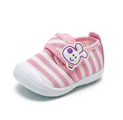 WILLFUN Toddler Squeaky Shoes Baby Boy Girl First-Walking Sneakers Infant Soft Sole Little Kid Trainers for 0-3-Year-old First Walkers - 7