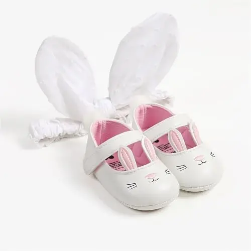 WILLFUN Baby Girls Mary Jane Flats Floral Princess Dress Crib Shoes Non-Slip for Toddler First Walkers - 3