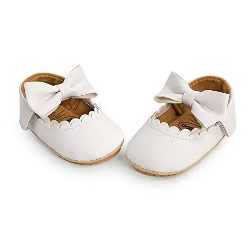 WILLFUN Baby Girls Mary Jane Flats Floral Princess Dress Crib Shoes Non-Slip for Toddler First Walkers - 5