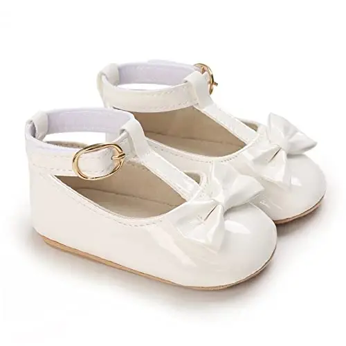 WILLFUN Baby Girls Mary Jane Flats Floral Princess Dress Crib Shoes Non-Slip for Toddler First Walkers - 4