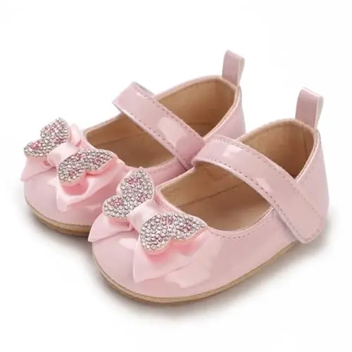 WILLFUN Baby Girls Mary Jane Flats Floral Princess Dress Crib Shoes Non-Slip for Toddler First Walkers - 4